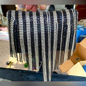 Silver Rhinestones Women's Evening Clutch Bag Party Prom Wedding Purse Crossbody